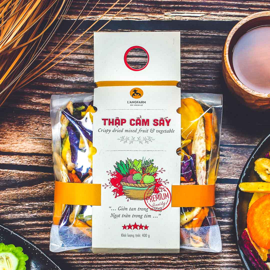 Thập cẩm sấy, 400g, bịch, mẫu mawashi